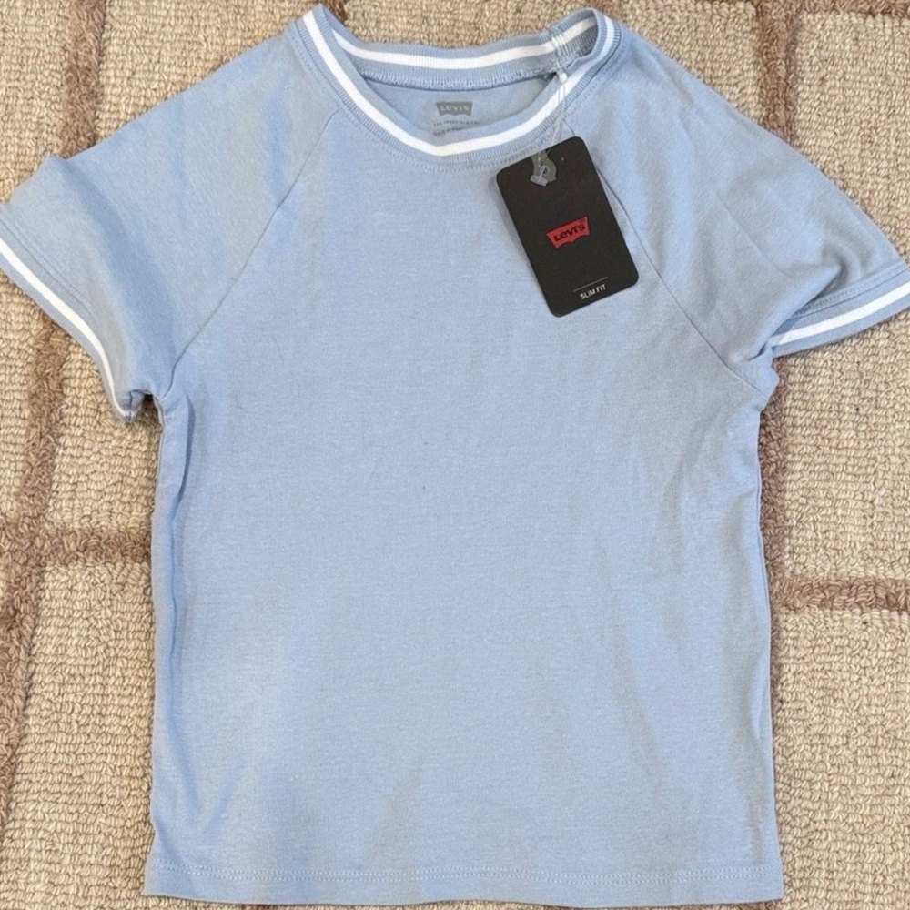 Levi’s Women Slim Fit Sky Blue Ringer T-shirt NWT